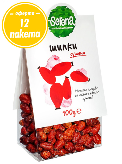Сушени шипки | 100% натурални за чай | 12х100 g