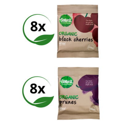 8 + 8 BIO black cherry  and  BIO  prunes